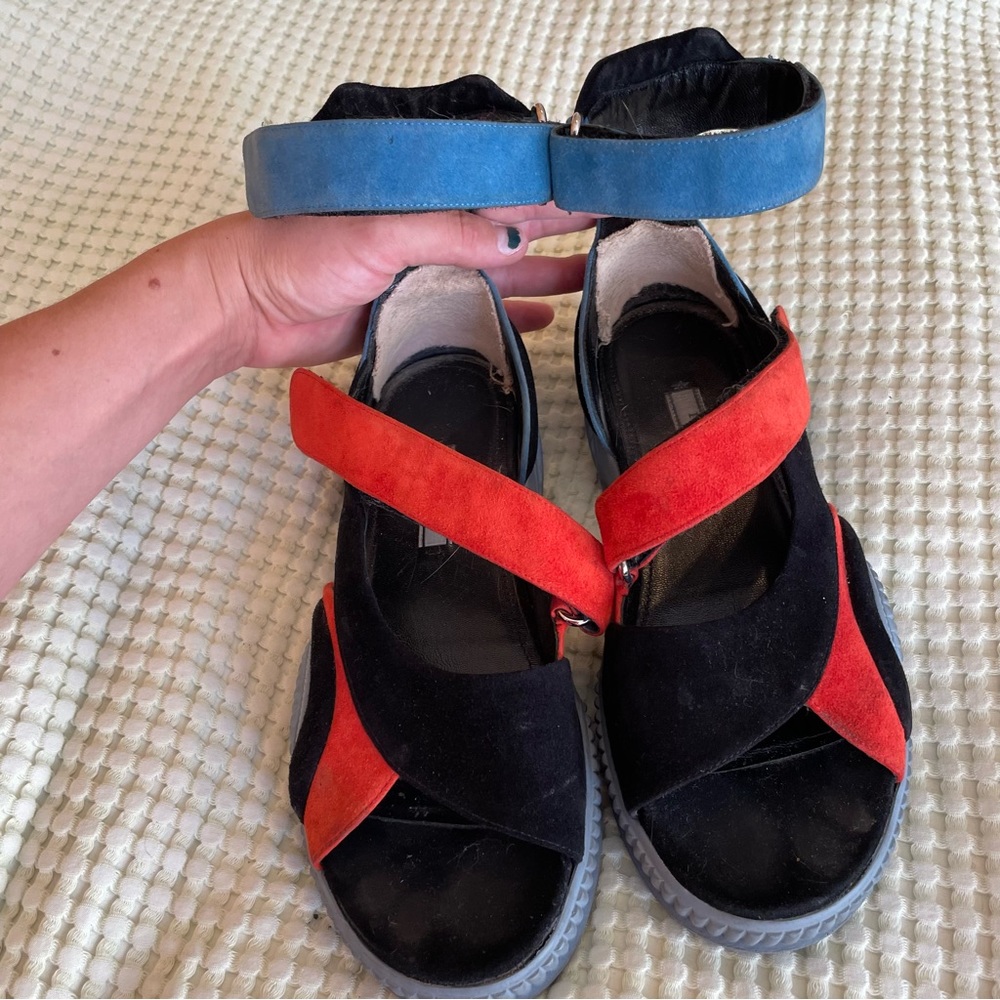 Prada Velcro Platform Sandals